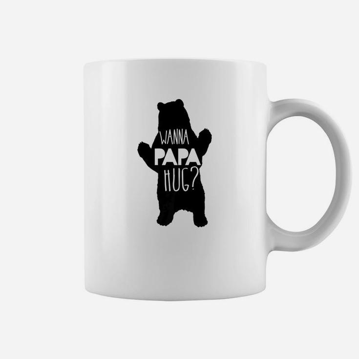 Mens Funny Want A Papa Bear Hug Shirt Coffee Mug