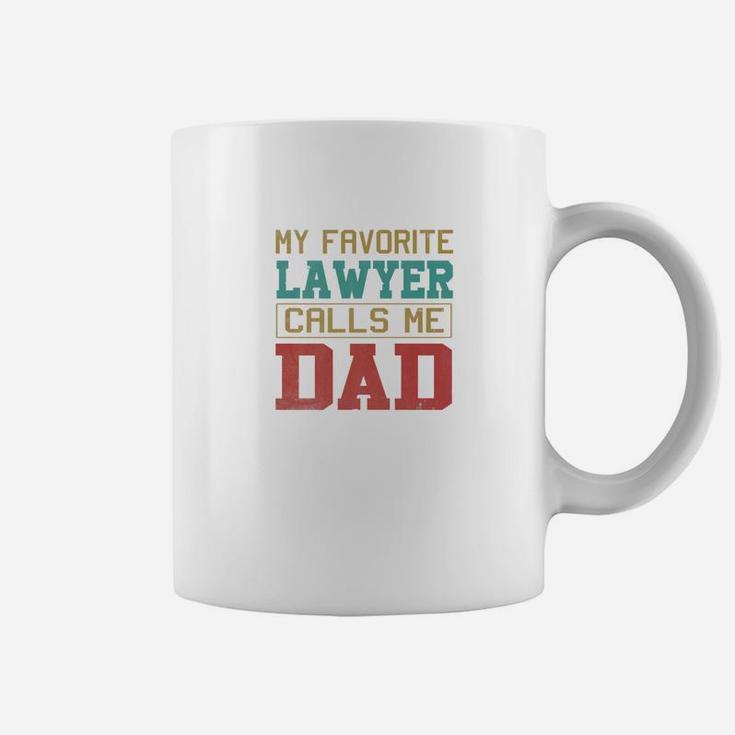 Mens My Favorite Lawyer Calls Me Dad Fathers Day Gifts For Men Premium Coffee Mug
