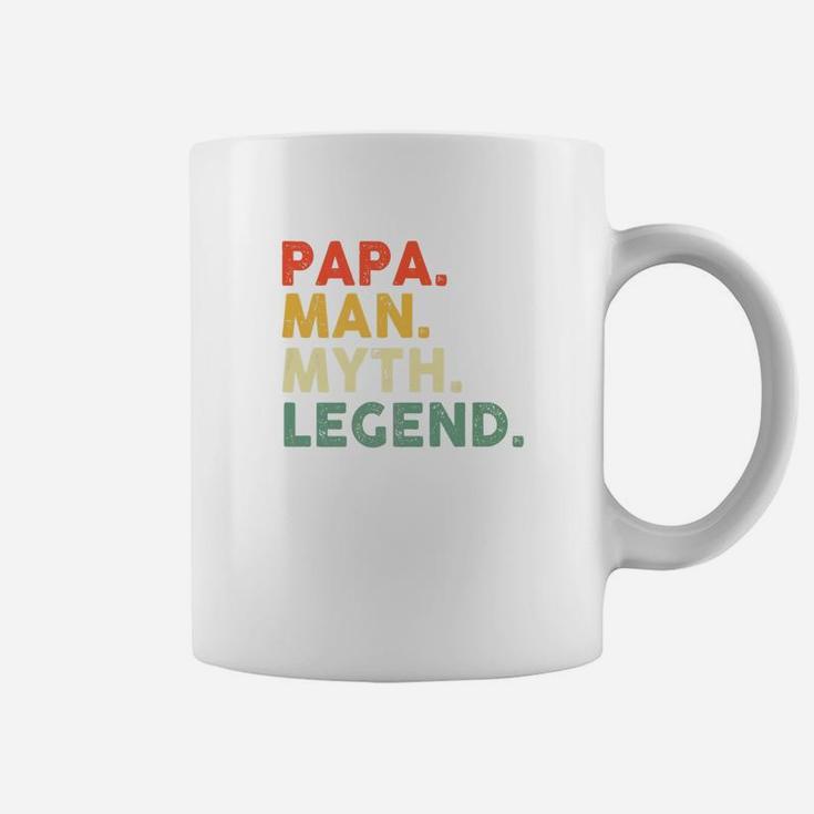 Mens Papa Man Myth Legend Shirt Dad Father Gift Retro P Coffee Mug