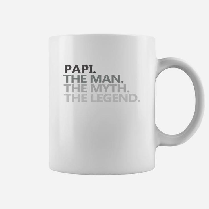 Mens Papi The Man The Myth The Legend Fathers DayShirt Funny Coffee Mug