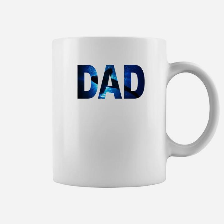 Mens Shark Shirt For Fathers Day Diver Dad Ocean Scuba Diving Premium Coffee Mug