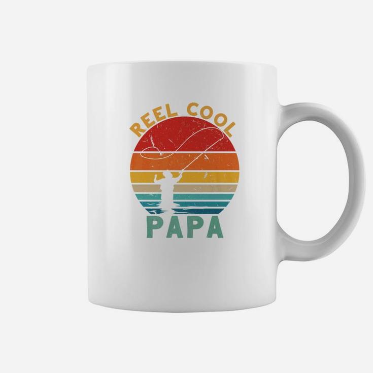 Mens Vintage Reel Cool Papa Fishing Retirement Fathers Day Premium Coffee Mug