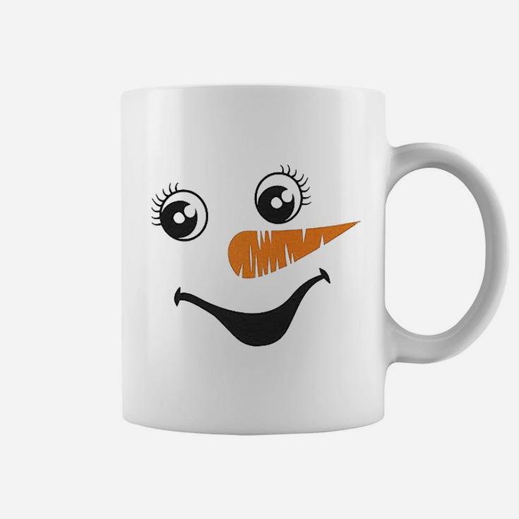 Merry Christmas Snowman Face Coffee Mug