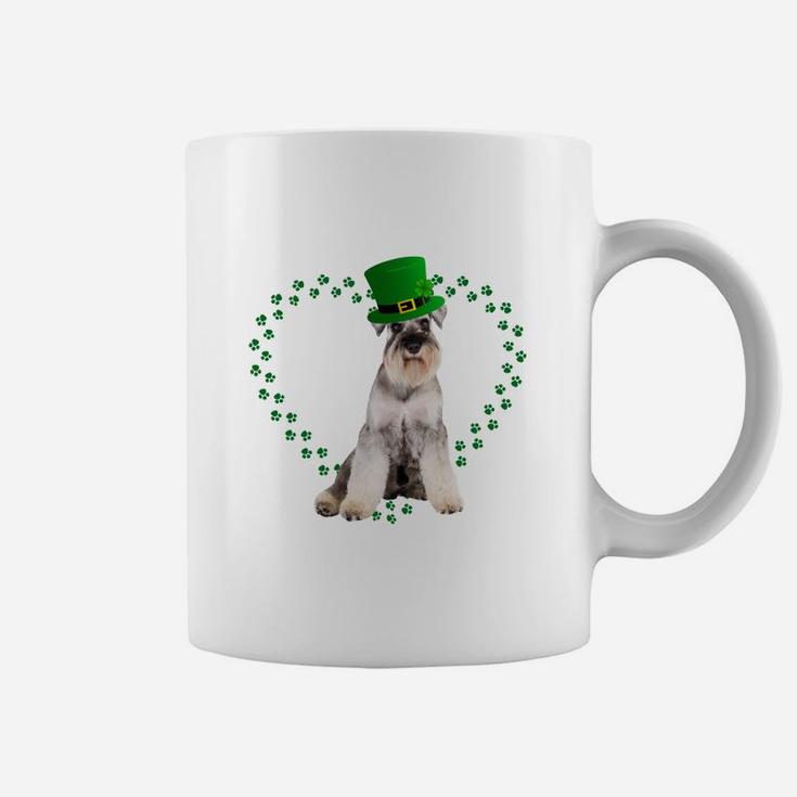 Miniature Schnauzer Heart Paw Leprechaun Hat Irish St Patricks Day Gift For Dog Lovers Coffee Mug