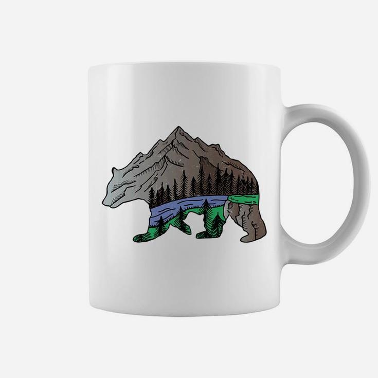 Mountain Bear Lover Distressed Gift For Mama Papa Coffee Mug