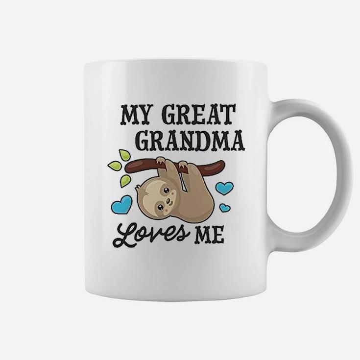 My Great Grandma Loves Me With Sloth And Hearts Coffee Mug