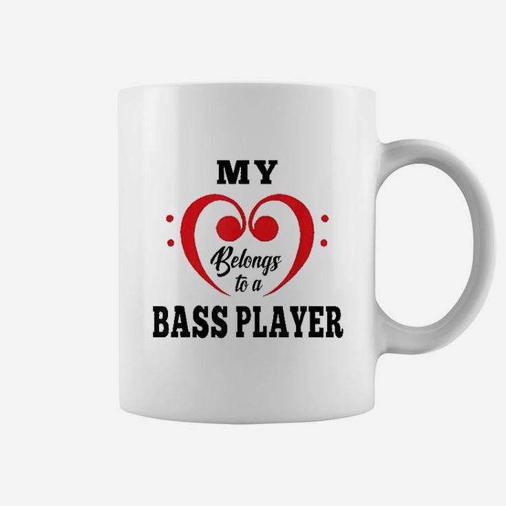 My Heart Belongs To A Bass Player Couple Gift Coffee Mug