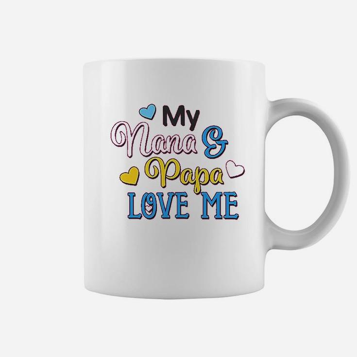 My Nana And Papa Love Me With Hearts Coffee Mug