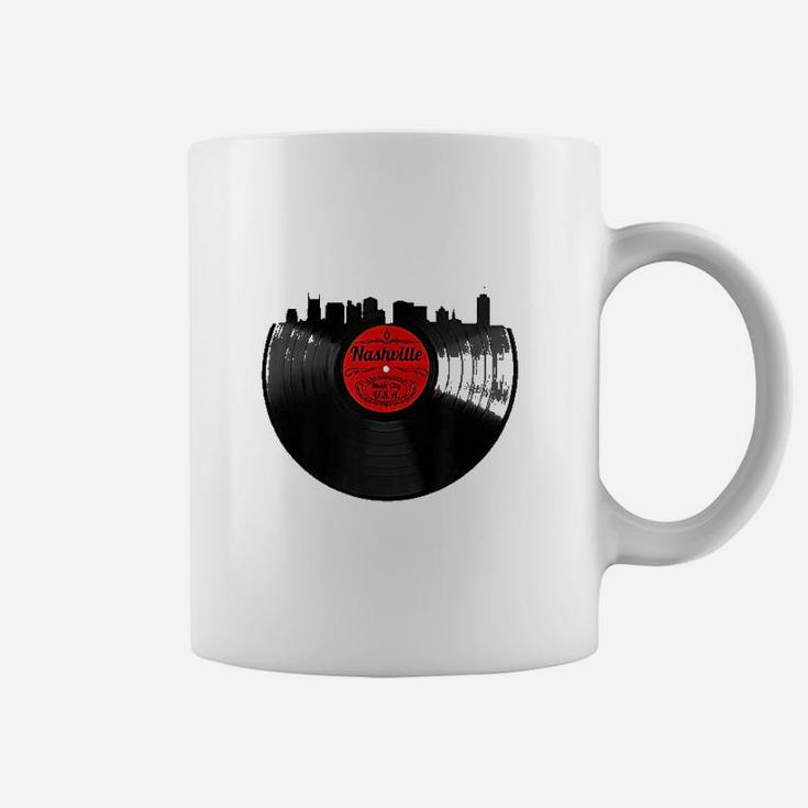 Nashville Tennessee Skyline Vinyl Record Vintage Coffee Mug