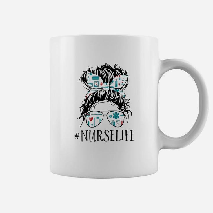 Nurselife Messy Bun Girl Coffee Mug