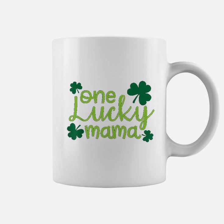 One Lucky Mama Cute St Pattys Day Four Leaf Clover Coffee Mug