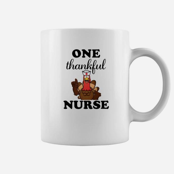 One Thankful Nurse Funny Turkey Rn Thanksgiving Coffee Mug
