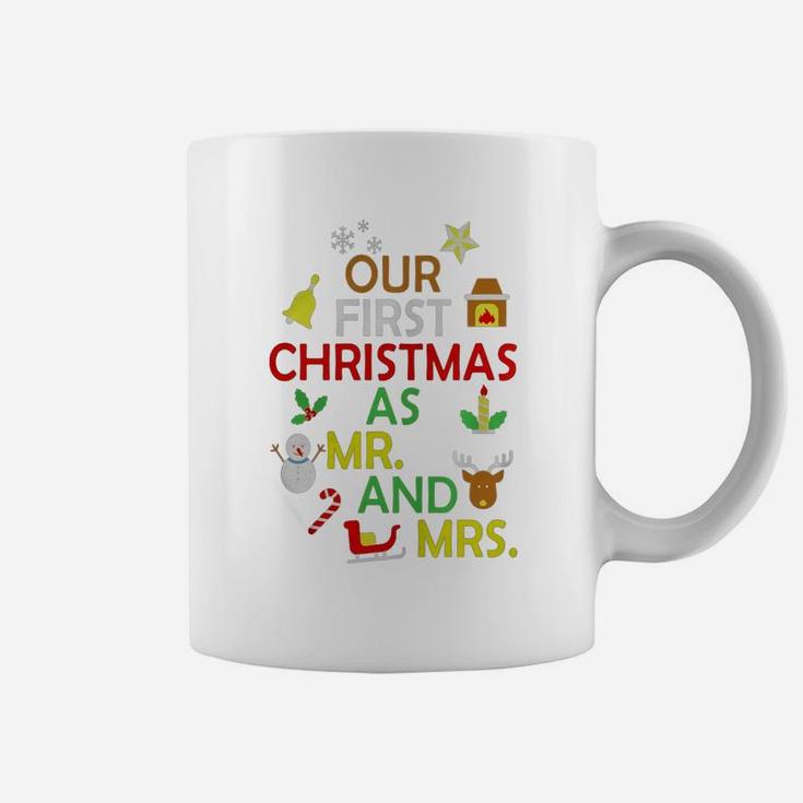 Our First Christmas As Mr And Mrs T-shirt Newly Wed Marriag Coffee Mug
