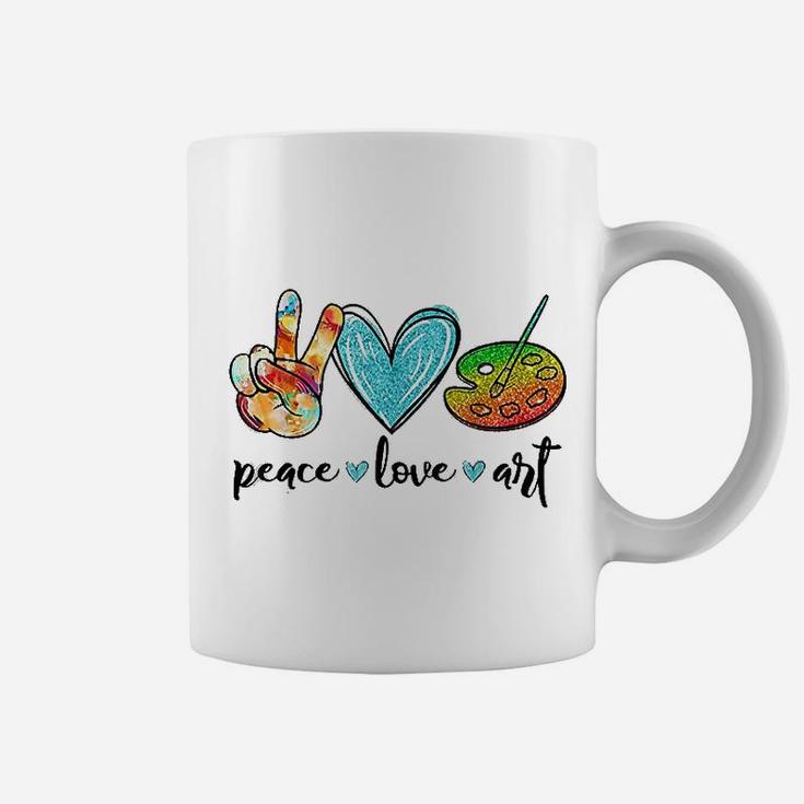 Peace Love Art Painting Palette Funny Art Teacher Gifts Coffee Mug
