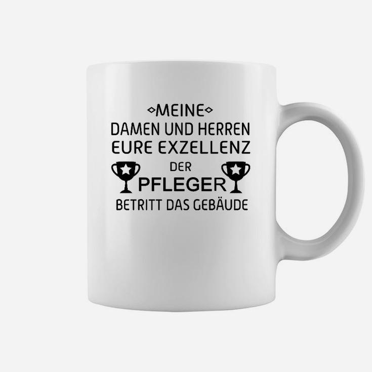 Pfleger Tassen Exzellenz betritt das Gebäude, Humorvolles Geschenk