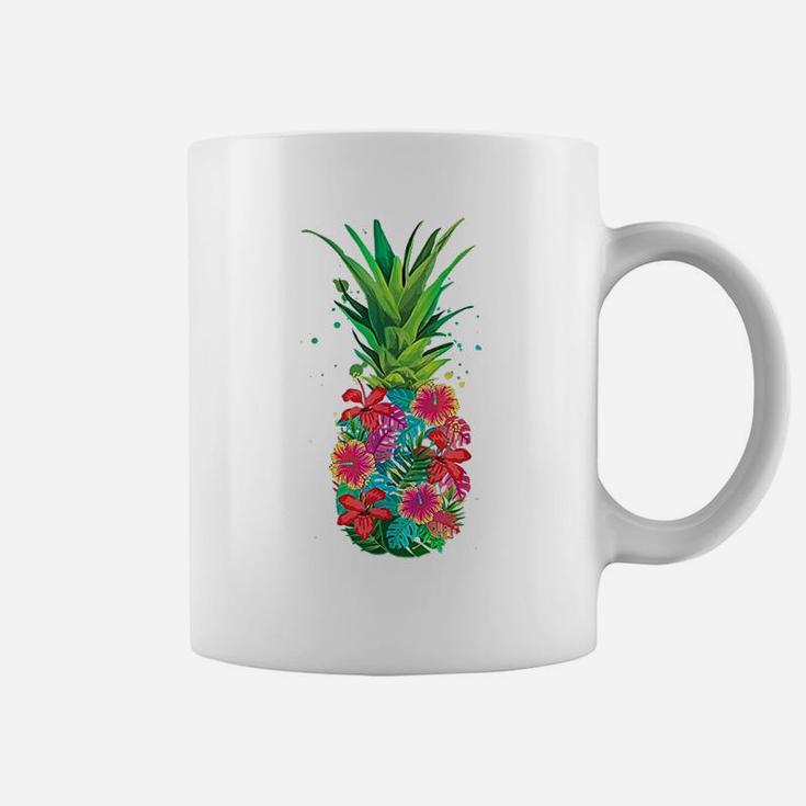 Pineapple Flowers Aloha Hawaii Vintage Hawaiian Coffee Mug