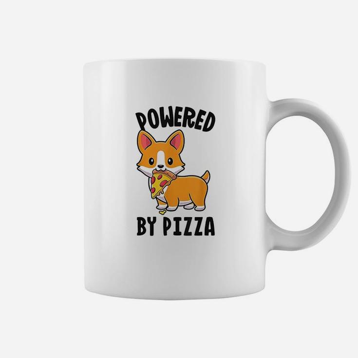 Powered By Pizza Corgi Dog Funny Corgi Coffee Mug