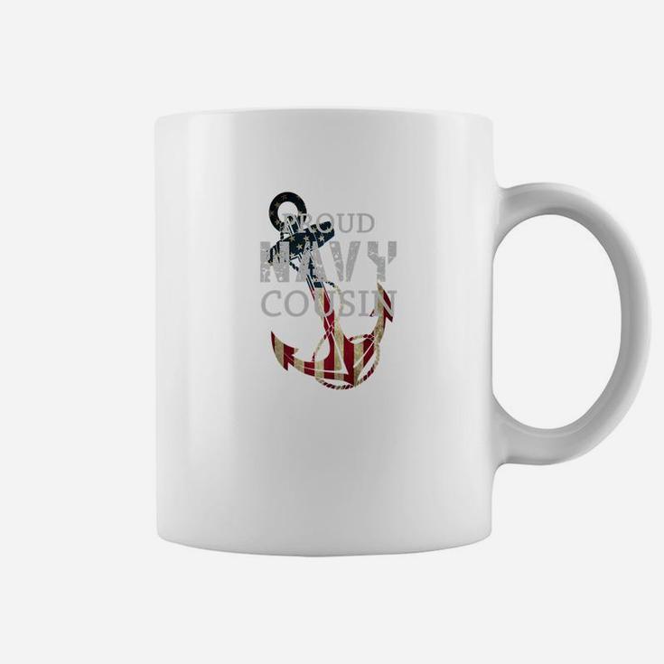 Proud Navy Cousin American Flag Anchor Coffee Mug