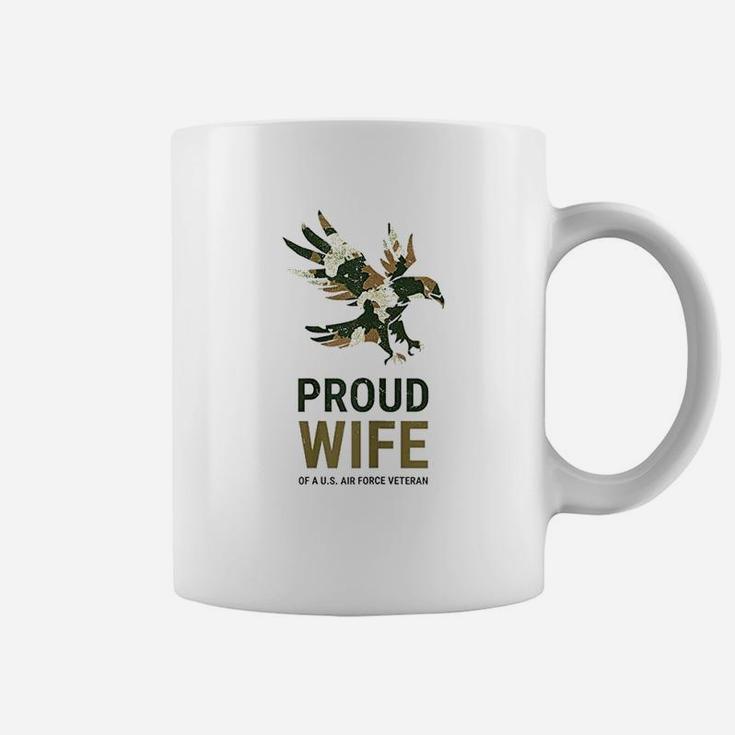 Proud Wife Of A Us Air Force Veteran Usaf Camo Eagle Coffee Mug