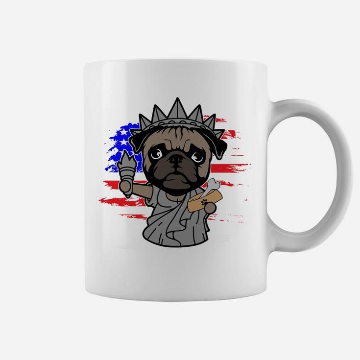 Pug Statue Of Liberty Memorial Day 4th Of July Coffee Mug