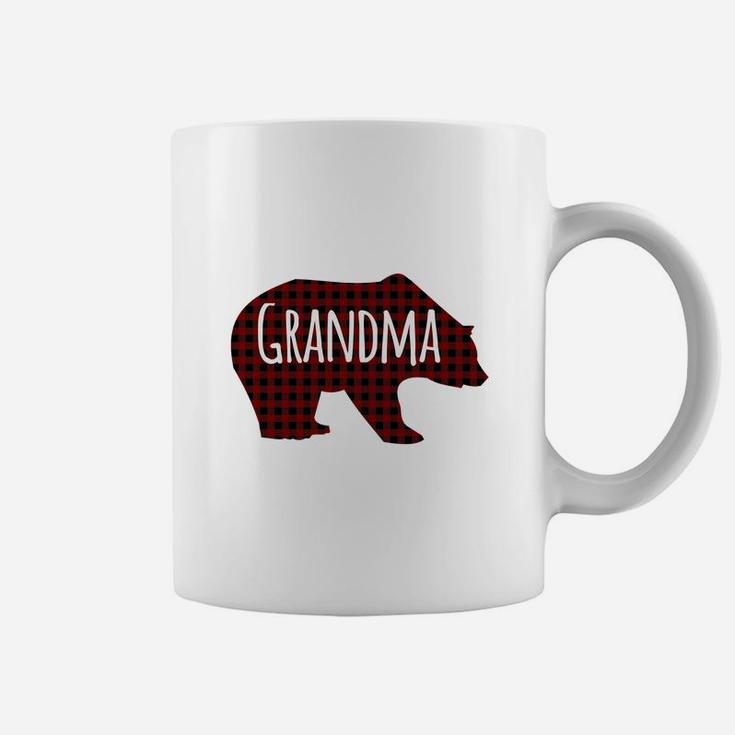Red Plaid Grandma Bear Buffalo Matching Family Pajama (2) Coffee Mug