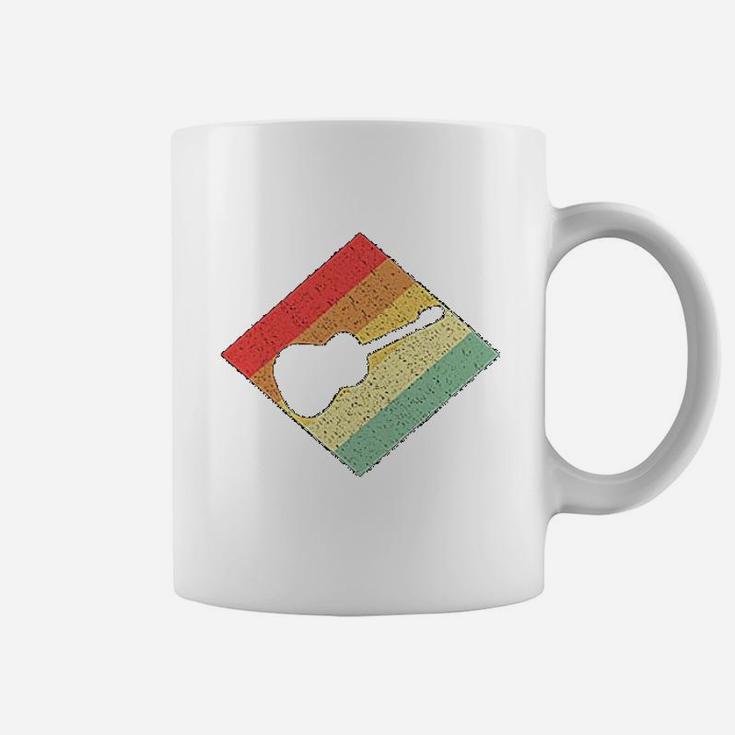Retro Vintage 80s Acoustic Guitar Gift For Guitarists Coffee Mug