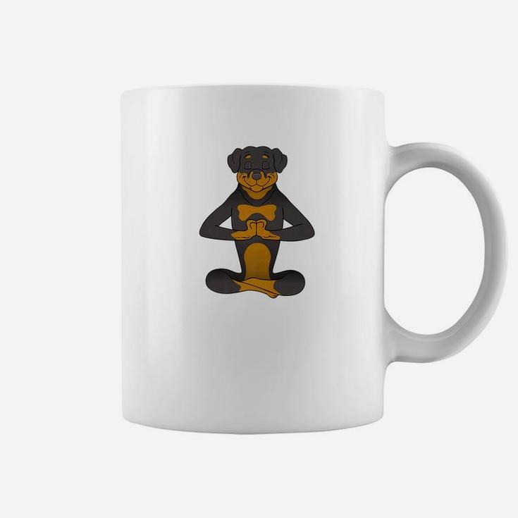 Rottweiler Yoga Namaste Funny Dog Gift Premium Coffee Mug