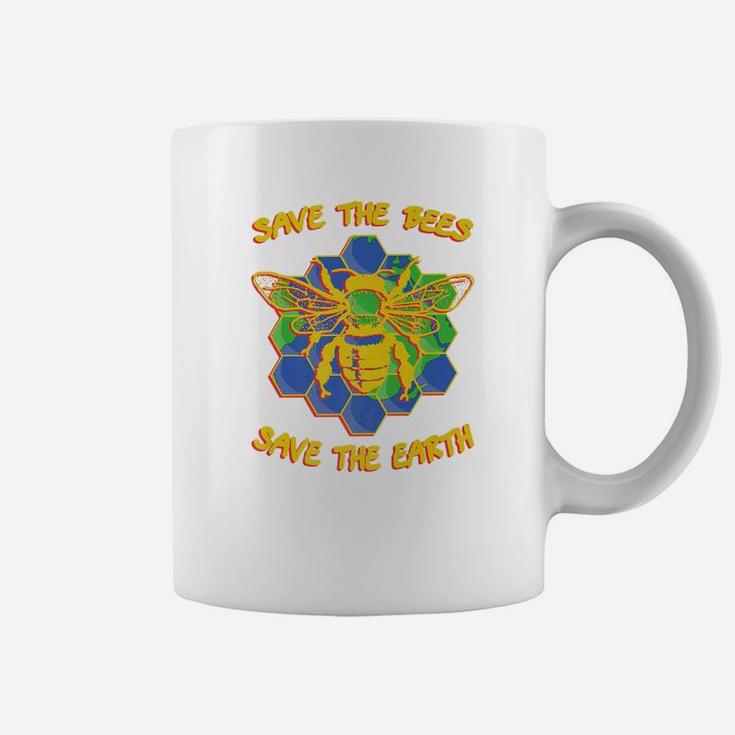 Save The Bees Save The Earth Vintage Earth Day Bee Coffee Mug
