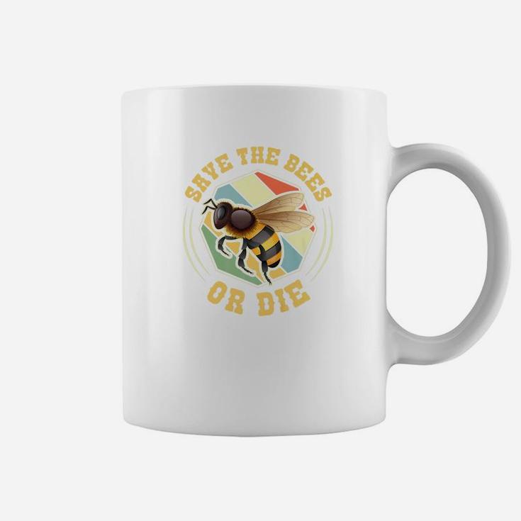 Save The Bees Vintage Retro Gift For Beekeeper Coffee Mug
