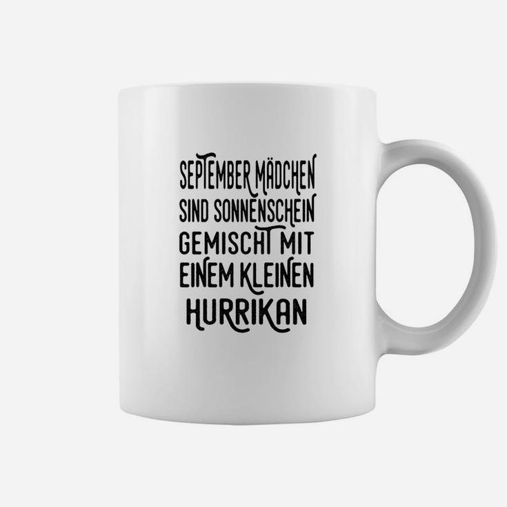 September Mädchen Tassen: Sonnenschein & Hurrikan Design