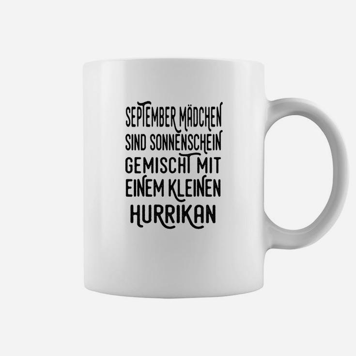 September Mädchen Tassen: Sonnenschein & Hurrikan Design