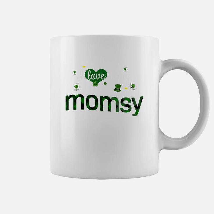St Patricks Day Cute Shamrock I Love Being Momsy Heart Family Gifts Coffee Mug