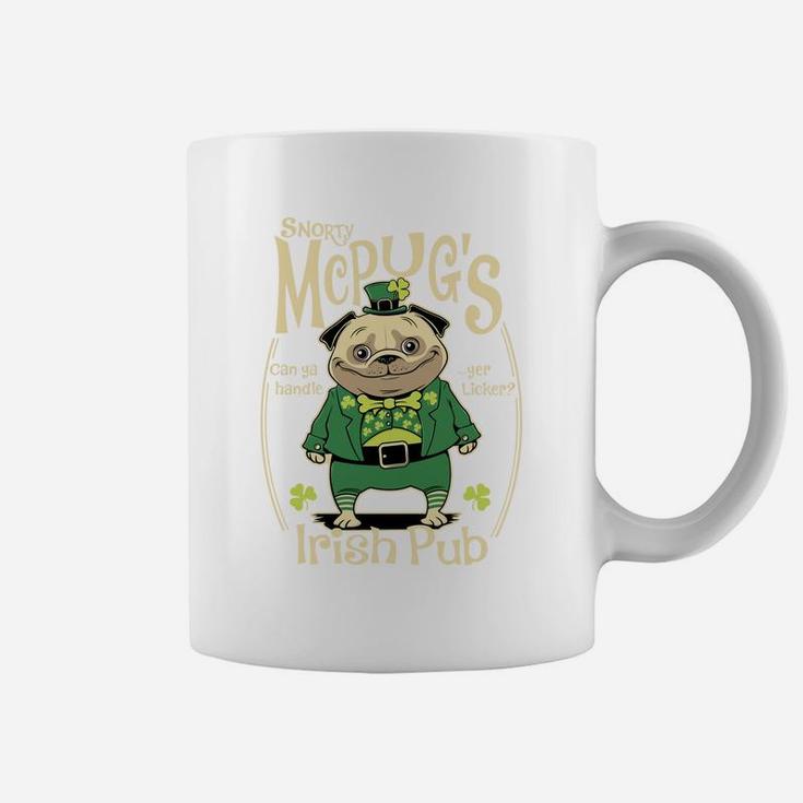 St Patricks Day Pug Snorty Mcpugs Irish Pub Coffee Mug