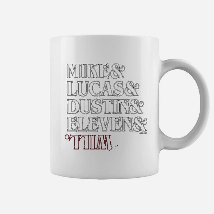 Superluxe Clothing The Party Mike Dustin Eleven And Will Names Upside Down Coffee Mug