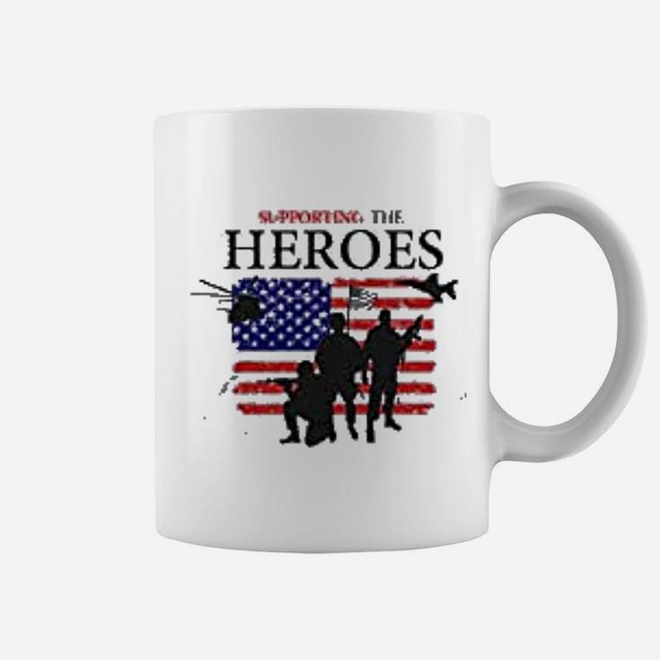 Supporting The Heroes Us Memorial Day 4th Of July American Flag Coffee Mug