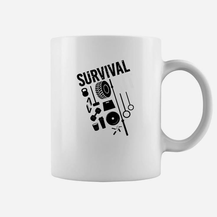 Survival-Print Tassen für Herren in Schwarz und Weiß, Outdoor Motiv