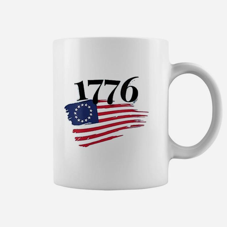Tattered Betsy Ross Flag 1776 Proud American Veteran Protest Coffee Mug