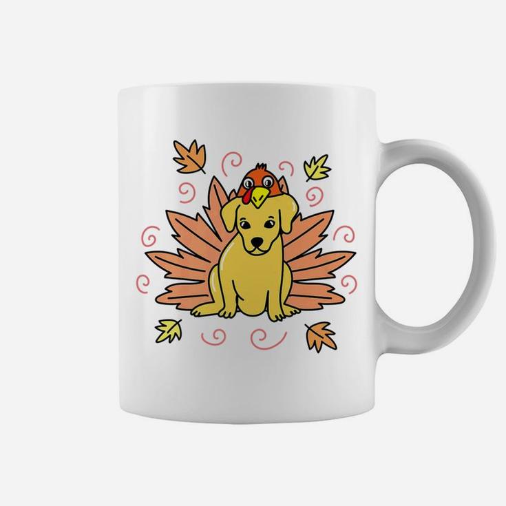 Turkey Pilgrim Riding Golden Retriever Dog Coffee Mug