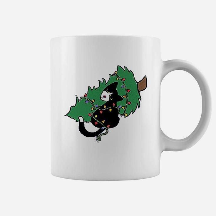 Tuxedo Cat Meowy Christmas Cat Catmas Coffee Mug