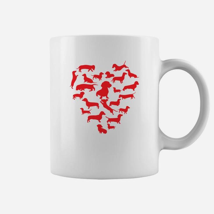 Valentines Day Dog Heart Funny Dachshund Coffee Mug