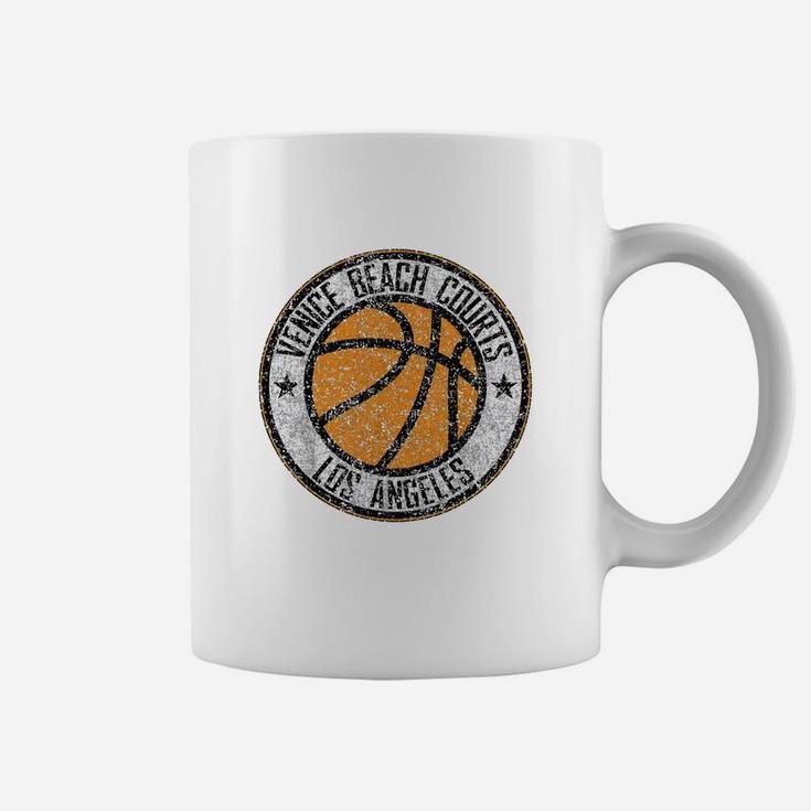 Venice Beach Basketball Court Circle Distressed Print Coffee Mug