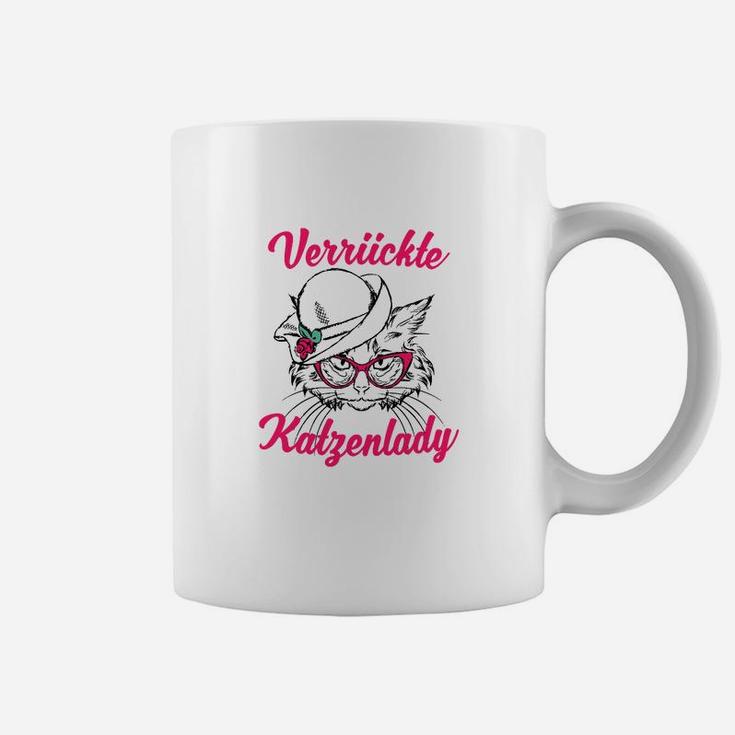 Verrückte Katzenlady Tassen im Vintage-Stil, Lustiges Katzenmotiv Tee