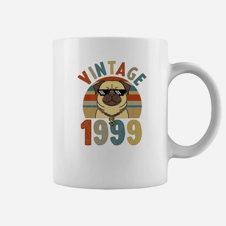 Vintage 22nd Birthday Dog Pug Vintage 1999 Classic  Coffee Mug