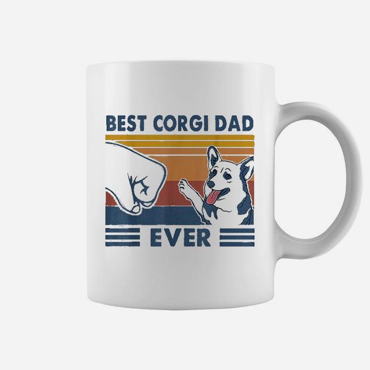 Vintage Best Corgi Dad Ever Fist Bump Funny Corgi Lover Gift Coffee Mug