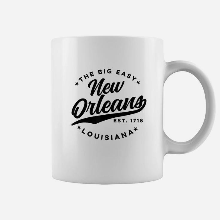 Vintage New Orleans Louisiana The Big Easy Black Text Coffee Mug