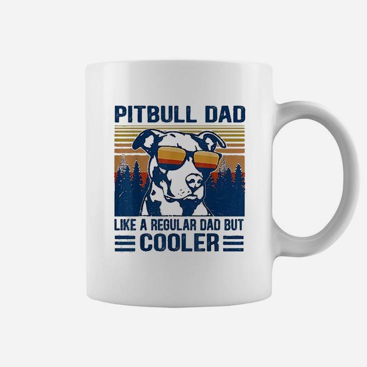 Vintage Pitbull Dad Like A Regular Dad But Cooler Funny Gift Coffee Mug