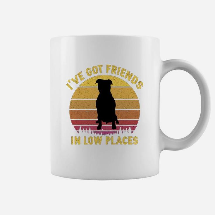Vintage Pitbull I Have Got Friends In Low Places Dog Lovers Coffee Mug