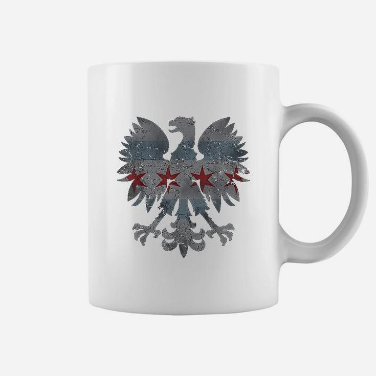 Vintage Polish Eagle Flag Of Chicago Family Heritage Coffee Mug