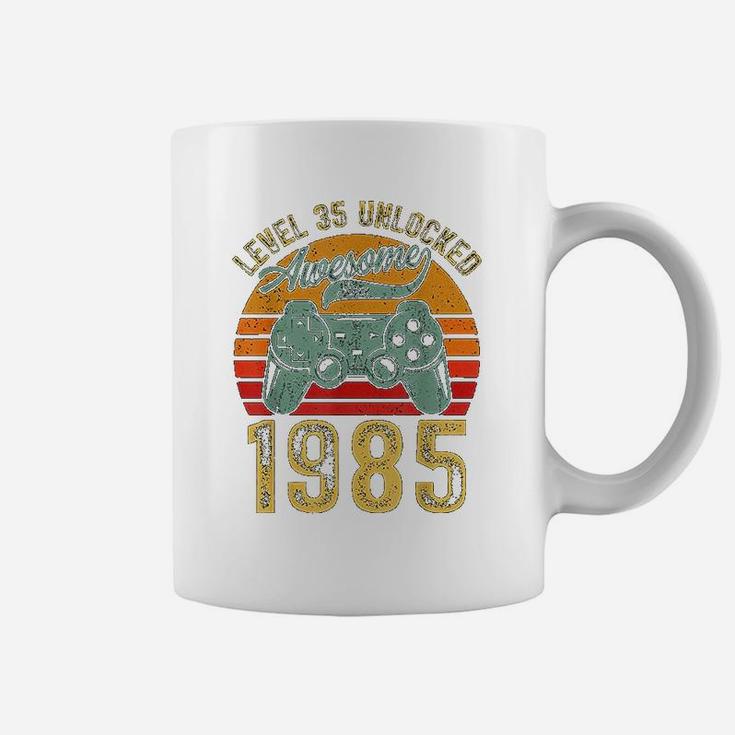 Vintage Video Gamers Level 35 Unlocked Awesome 1985 Coffee Mug