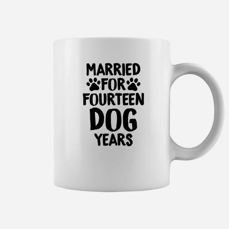 Wedding Anniversary Fourn Dog Years Wife Husband Coffee Mug